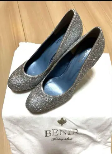 BENIR 실버 글리터 웨딩 슈즈 36