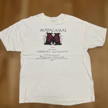 MAYACAMAS 와인 라벨 T셔츠 빈티지 카베르네 소비뇽