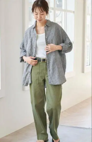 Spick & Span 80 린넨 카슈쿨 빅 셔츠