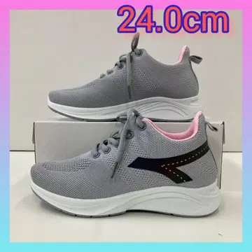 24.0cm 새상품 여성용 스니커즈 굴곡 러닝화 그레이