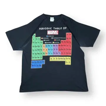 00s MARVEL 원소기호표 주기율표 마블 티셔츠 구제 의류