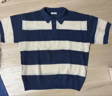 BORDER MESH POLO SHIRT / 보더 메쉬 피케 셔츠
