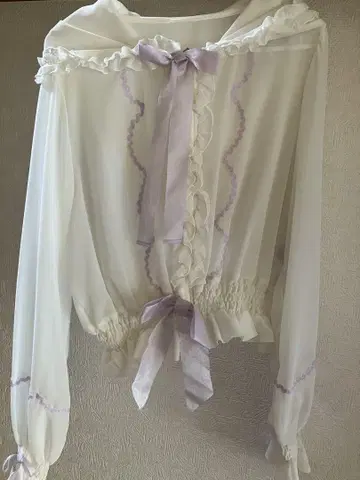 Sweetie Ribbon 쉬폰 후드티