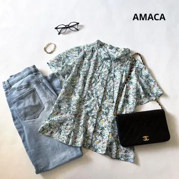 a736 AMACA 아마카 리버티 쉬폰 블라우스