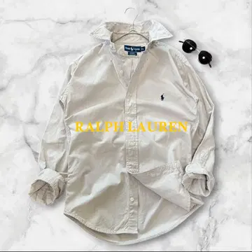 RALPH LAUREN 셔츠 버튼 다운 BLAKE 베이지 화이트