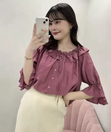 완판! natural couture 프릴 스모크 캔디 슬리브 블라우스