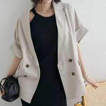 DISCOAT 테크 린넨 반팔 셔츠 자켓