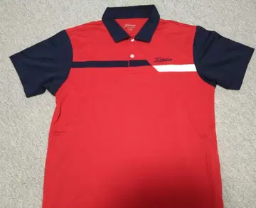 Titleist 피케 셔츠 L 사이즈 레드/네이비