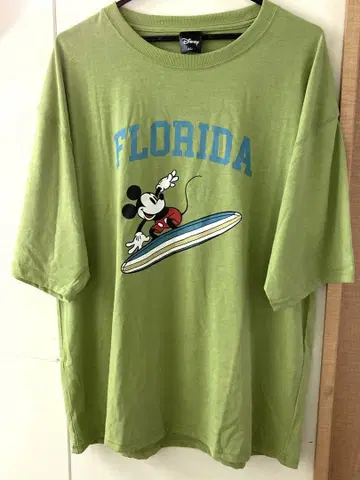 미키마우스 FLORIDA T셔츠 LL 그린 빅 실루엣