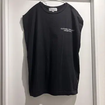 Americana 블랙 슬리브리스 티셔츠