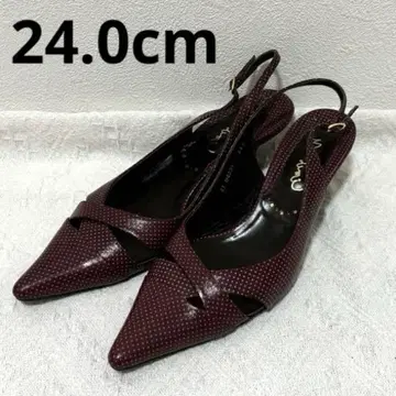 긴자 카네마츠 마스미 버건디 스틸레토 샌들