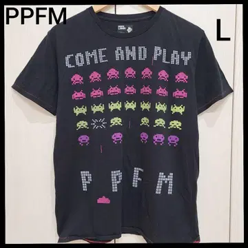 PPFM 스페이스 인베이더 반팔 티셔츠 블랙 남성용 L