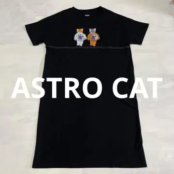 컨디션 최상 그라니프 아스트로캣 크루넥 반팔 원피스 블랙 고양이