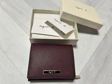 agnis b. 버건디 접이식 지갑