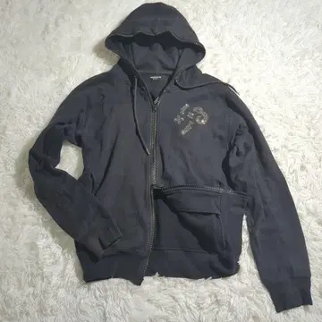 우노피유 큐빅 더블 지퍼 후드티 풀 집업 XL