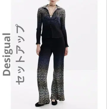 새상품급 Desigual 데시구알 긴팔 셔츠 플리츠 하의 셋업