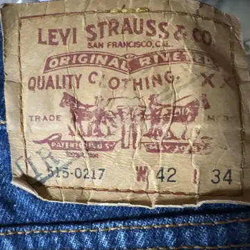 LEVI STRAUSS & CO. 다크 블루 데님 W42 L34