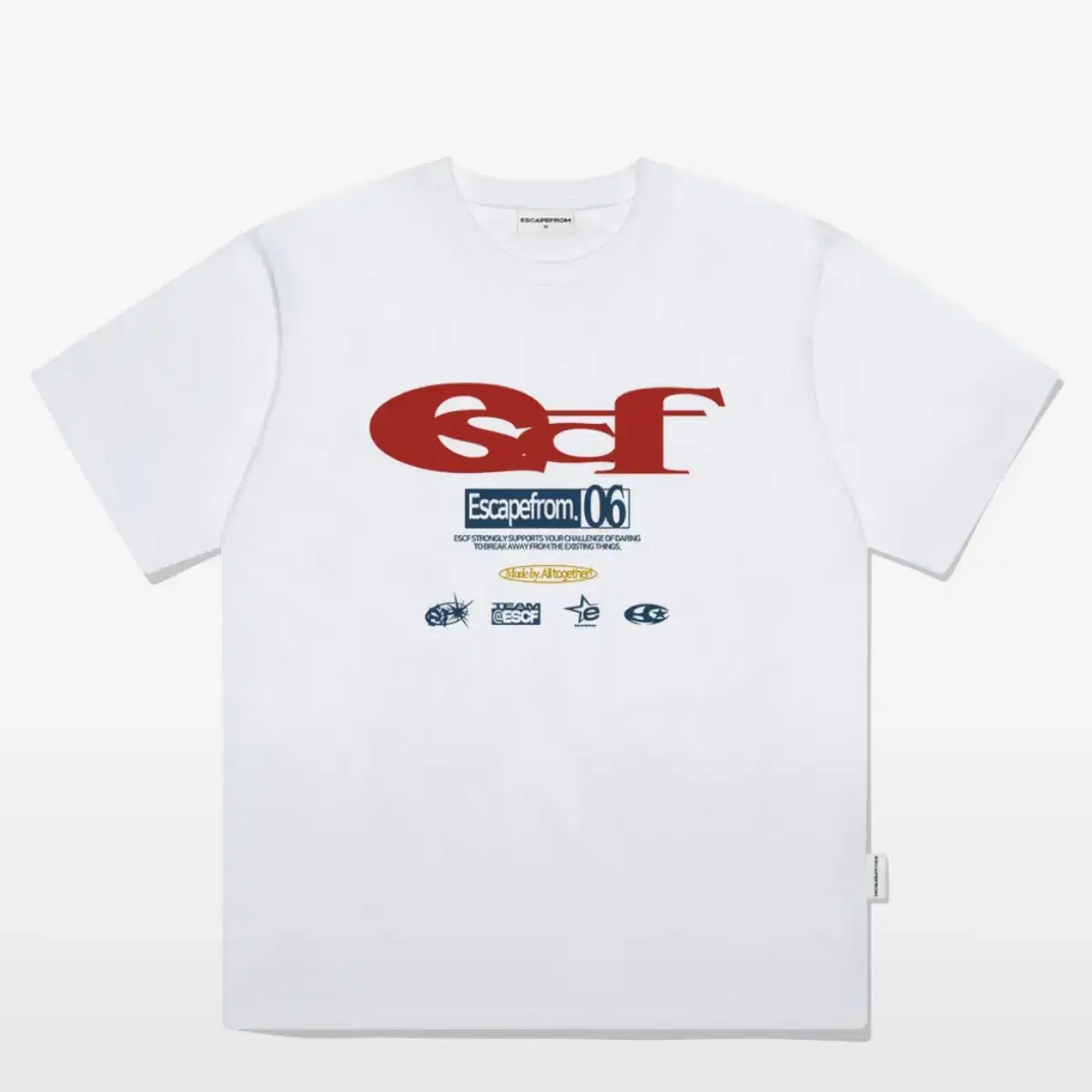 Tシャツ・カットソー ESCAPEFROM STARCHAMO ESCF LOGO COLLAGE PRINT OVERFIT T-shirt Escapefrom escf Logo Collage Print Oversized Short Sleeve T