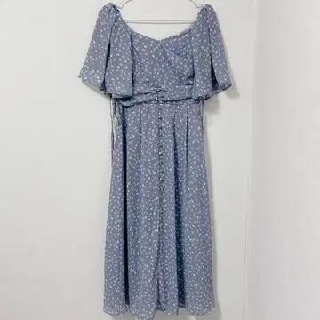 헤르리프토 하트 페탈 미디 드레스 스카이 S