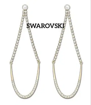 스와로브스키 swarovsk 롱 체인 귀걸이 골드