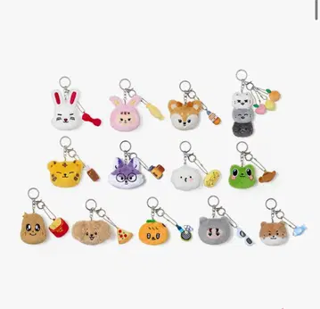 seventeen 디노 미니 틴 face plush keyring