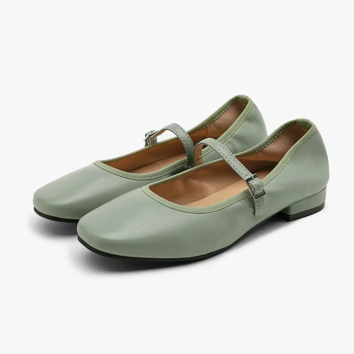 Sappun Charlotte Mary Jane Flat Shoes Mint (2cm) 240 on Bunjang