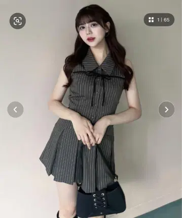Olive des olive 슬리브리스 셔츠 미니 원피스