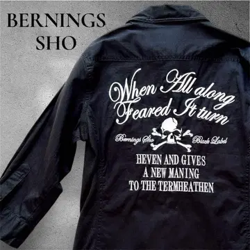 Y2K 셔츠 스컬 자수 BERNINGS SHO 와이어 빅 버튼