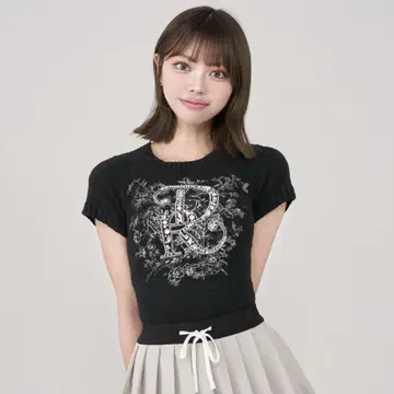 Darich DR 비쥬 플라워 니트탑