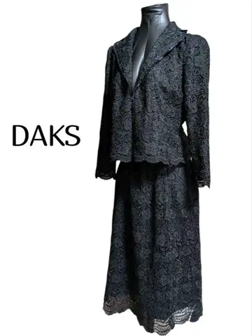 DAKS 닥스 테일러드 자켓 셋업 전체 레이스 블랙 42