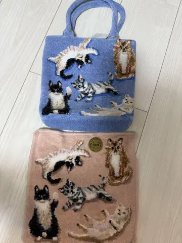 미사용 새상품 feiler 마이키튼 고양이 백 손수건 세트 셔닐 직조