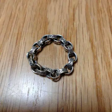 실버 남성용 페이퍼 체인 반지