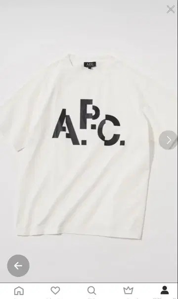 [ 착용 1회 새상품급 ] A.P.C. 로고 티셔츠