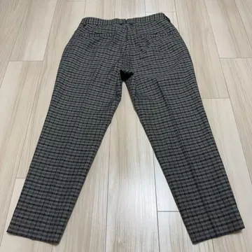 건클럽 체크 테이퍼드 슬랙스 팬츠 L