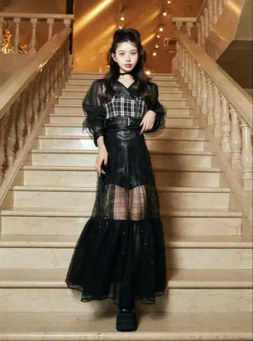 darich 코르셋 스팽글 튤 스커트