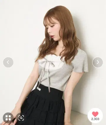 titiy&co. 프론트 리본 상의 그레이