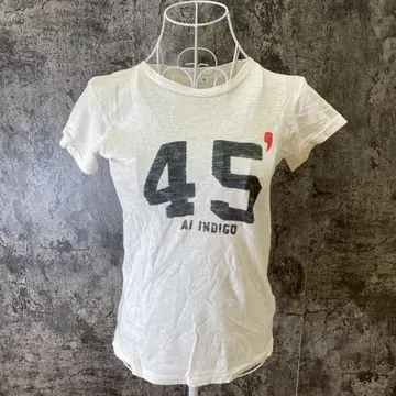 45RPM 45 RPM 반팔 티셔츠 면 숫자 프린트 아이보리 (1