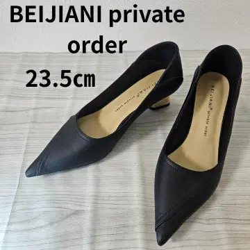 BEIJIANI 스틸레토 힐 블랙 펌프스 23.5cm 청키 힐