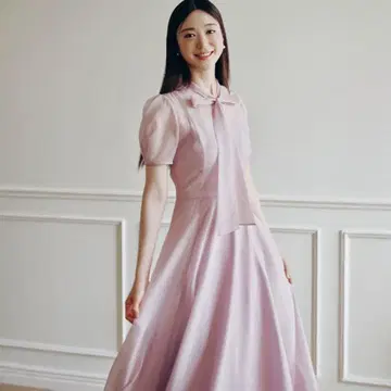 Bride And You Puff shoulder 리본 원피스