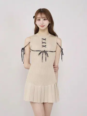 Darich 도킹 레이스업 미니 원피스