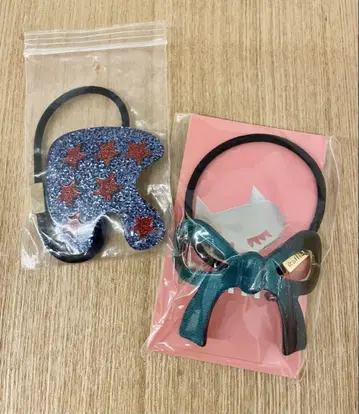 Raffia 머리끈 2세트: 리본과 버섯