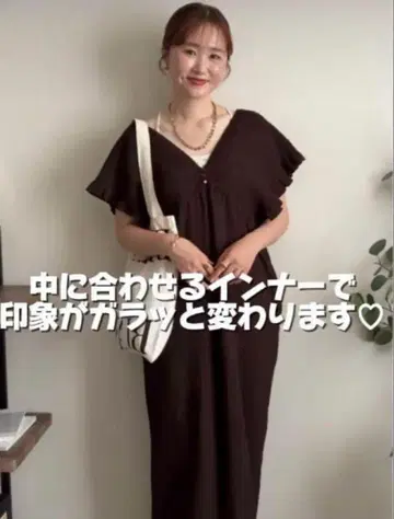 시마무라 Lax Dan Tia 셔링 살로펫 브라운 M