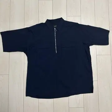 BEAMS 네이비 반팔 셔츠 집업