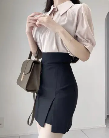 하이 웨스트 슬릿 미니 스커트 미니 타이트 스커트 블랙 디홀릭