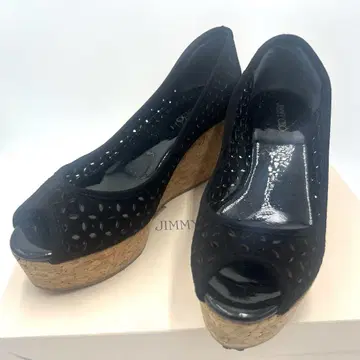 JIMMY CHOO 지미추 펌프스 스웨이드 웨지솔 25cm