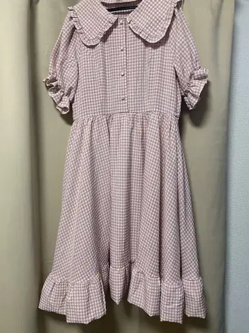 하자품! 시마무라 아오키 미사코 핑크 깅엄 원피스