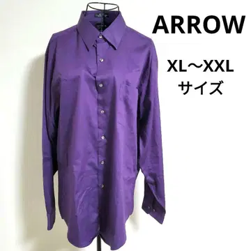 ARROW 퍼플 셔츠 긴팔 드레스 셔츠 광택감 피티드 오버