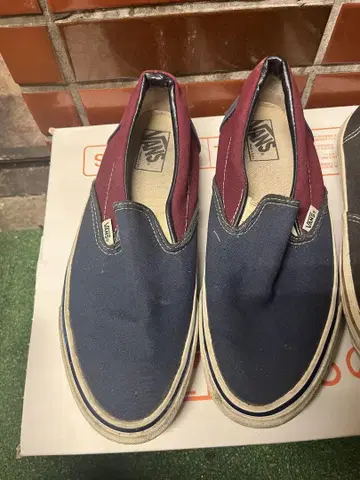 90년대 VANS USA 제작 슬립온 네이비 퍼플 투톤 사이즈 9