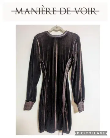 새상품! MANIERE DE VOIR 마니에르 드 브와르 벨벳 드레스