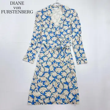 DIANEvonFURSTENBERG 올 패턴 랩 원피스 실크 US8